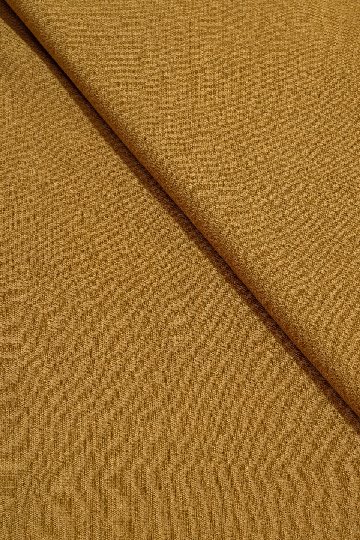 Brown Cotton Linen Plain