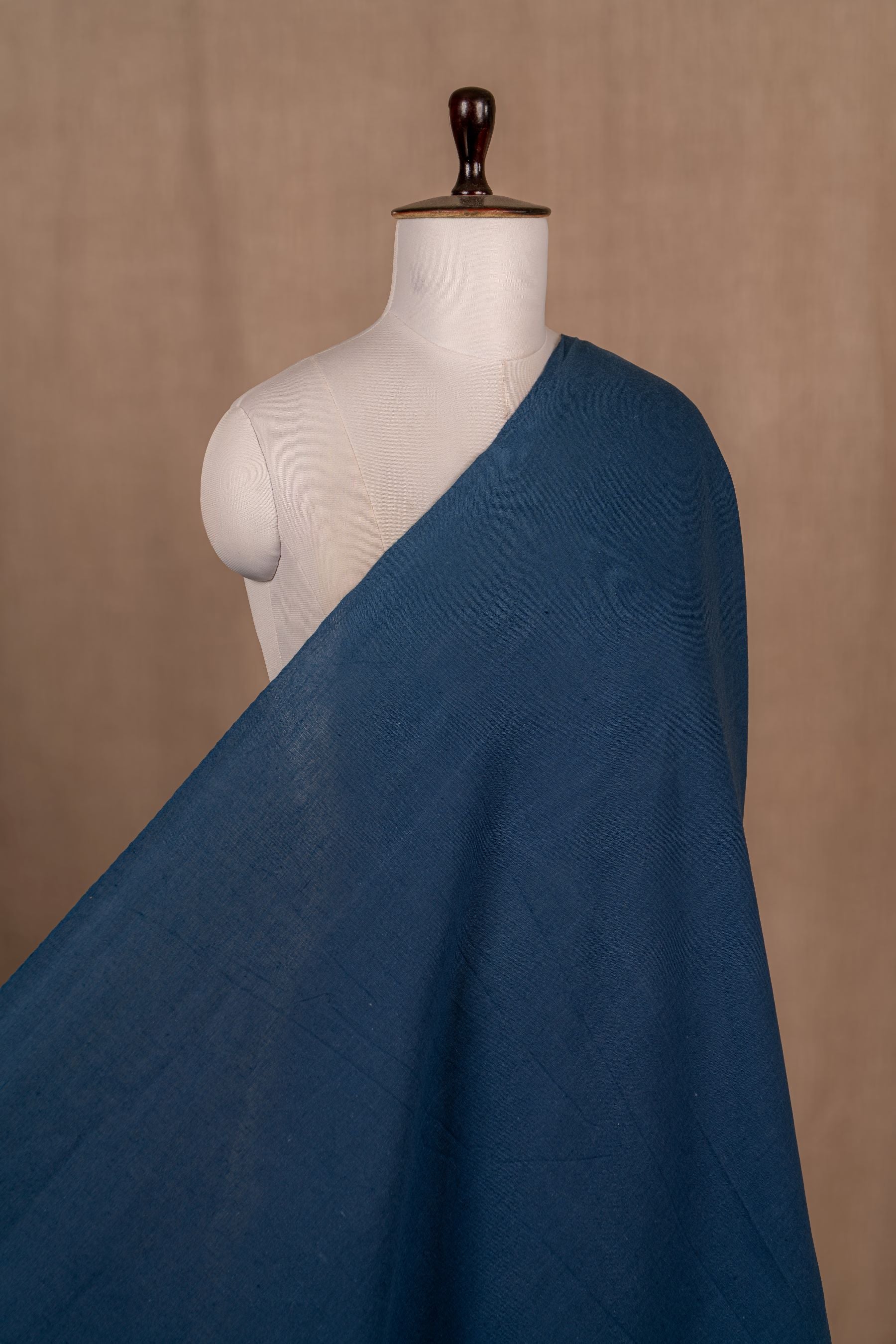 Blue Cotton Linen Plain