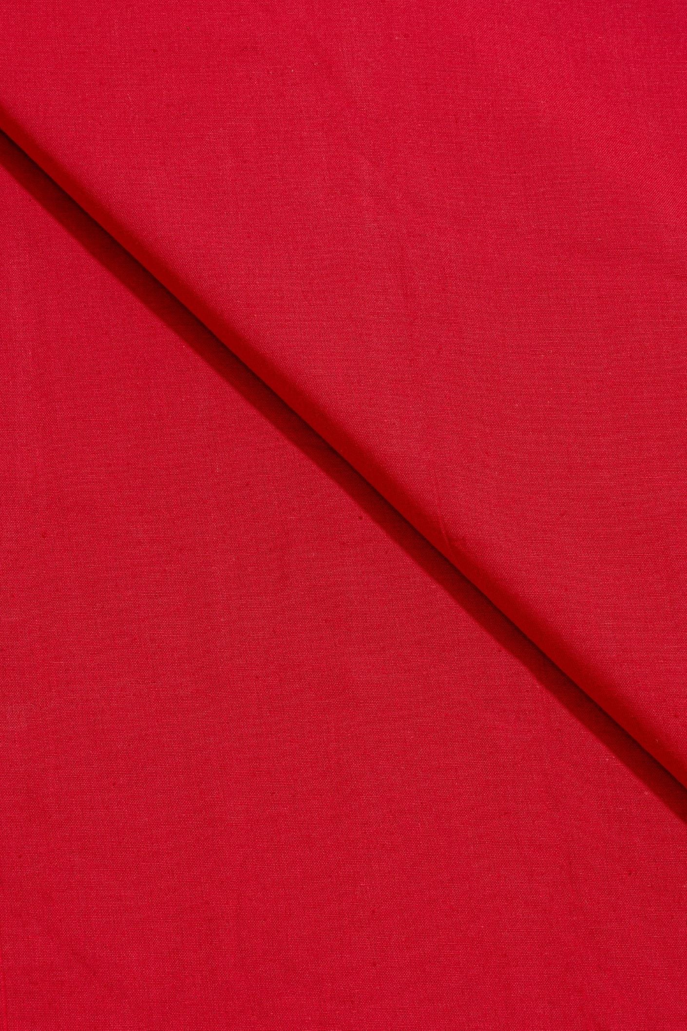Maroon Cotton Linen Plain