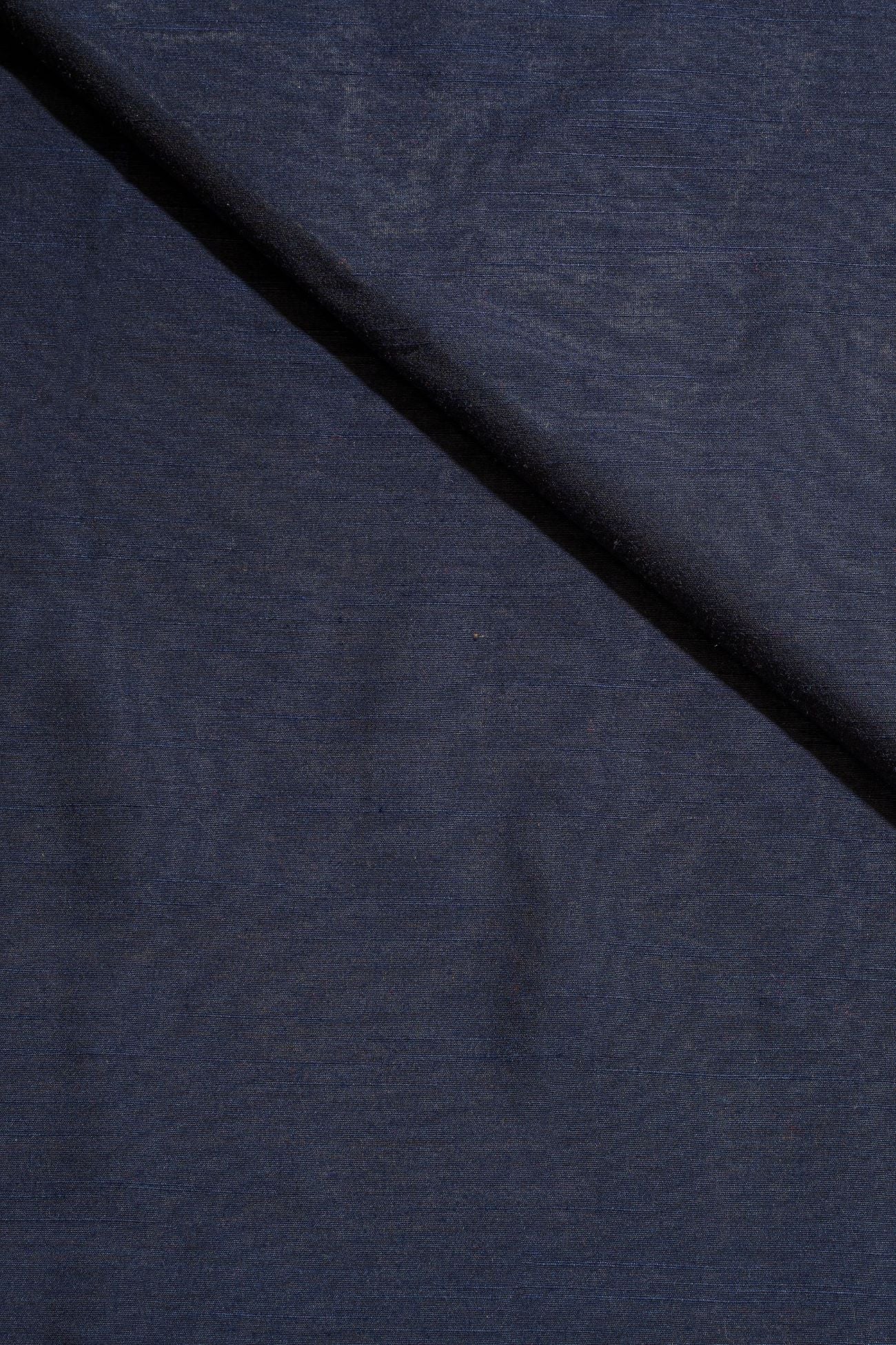Navy Blue Cotton Slub Plain