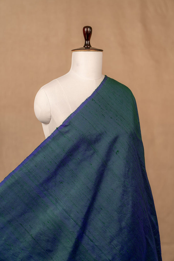 Teal Plain(100 Gm) Raw Silk Handwoven