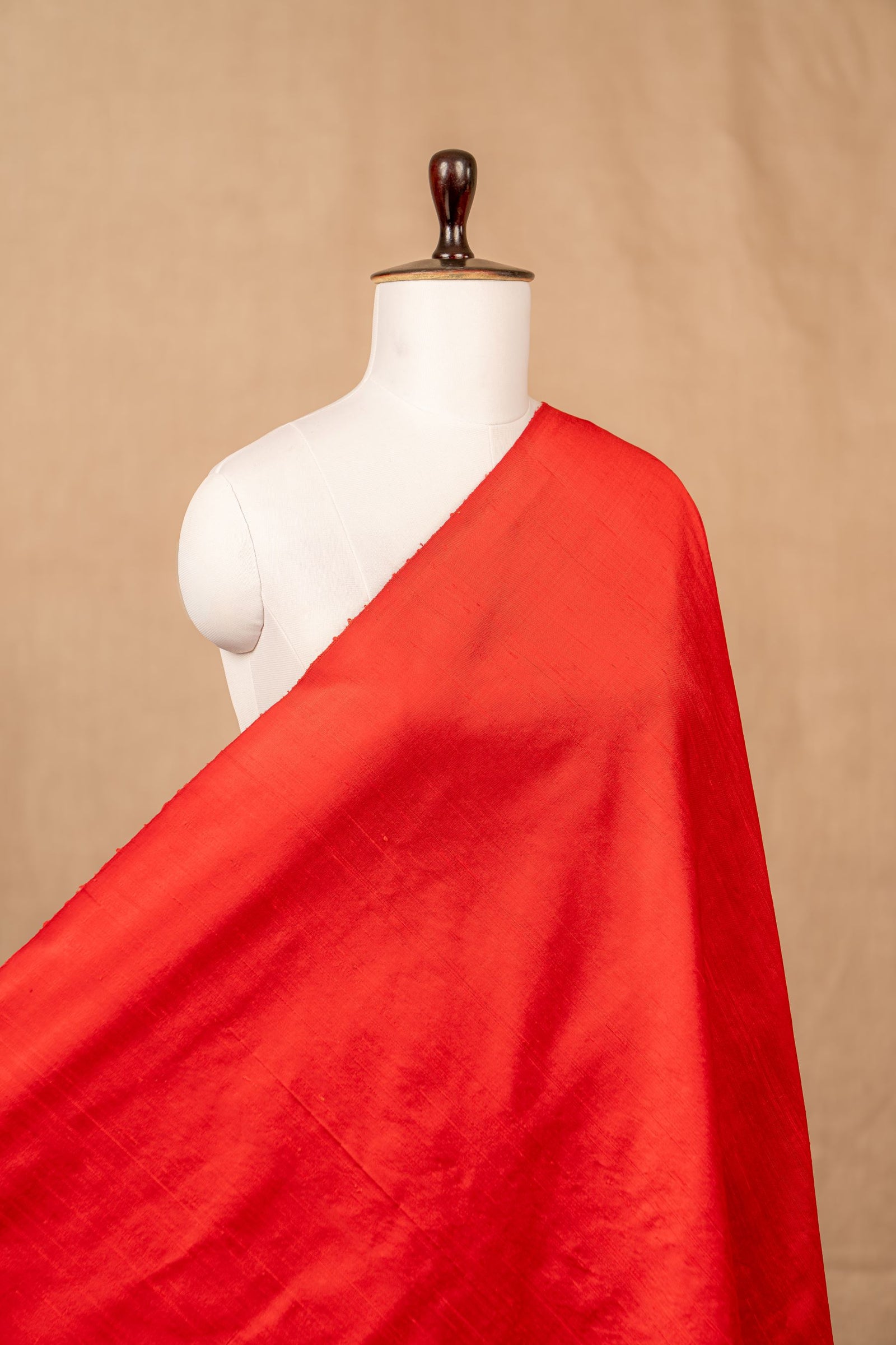 Red Plain(100 Gm) Raw Silk Handwoven