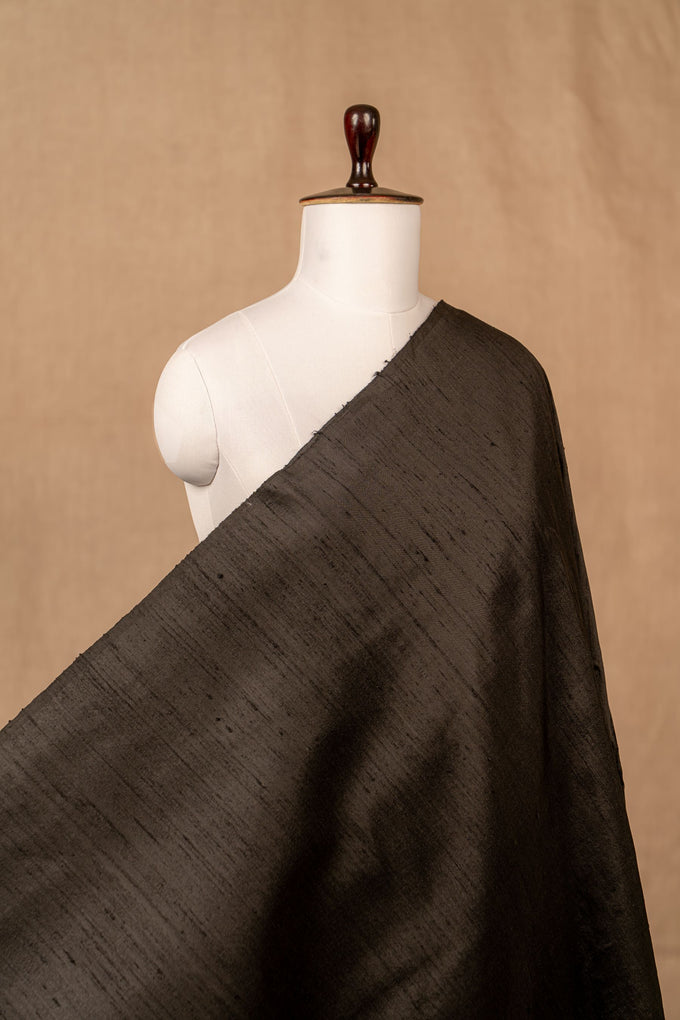 Black Plain(100 Gm) Raw Silk Handwoven