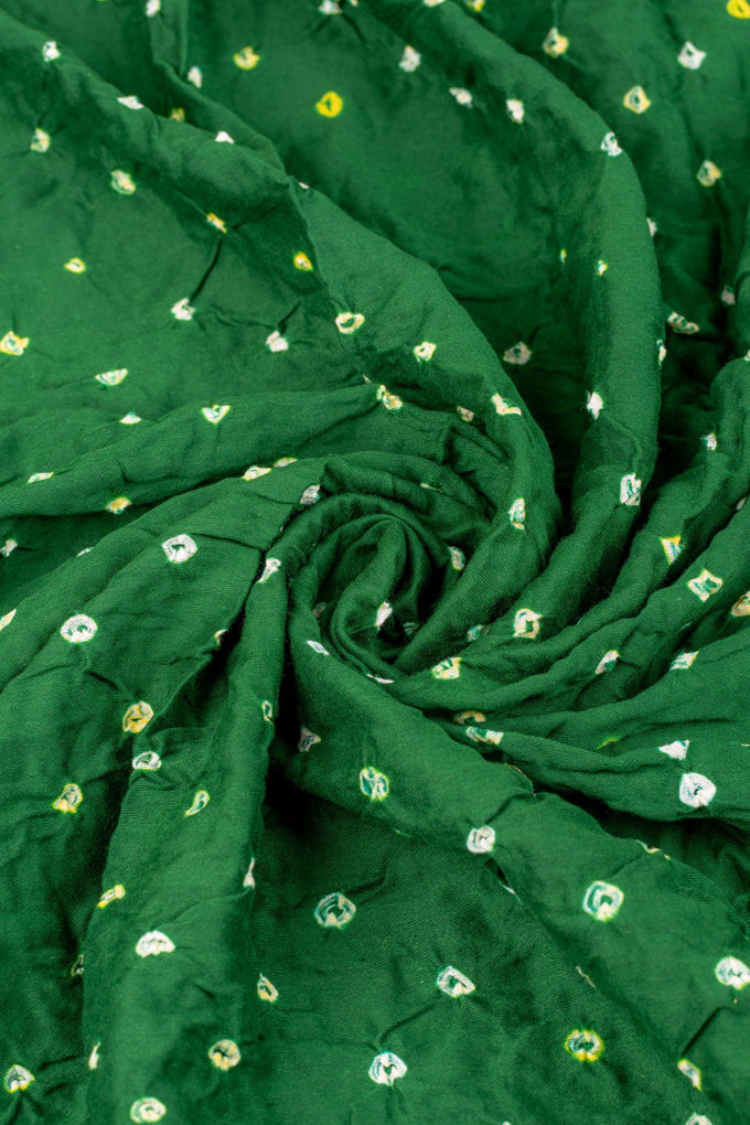 Green Bandhej Cotton Tie & Dye