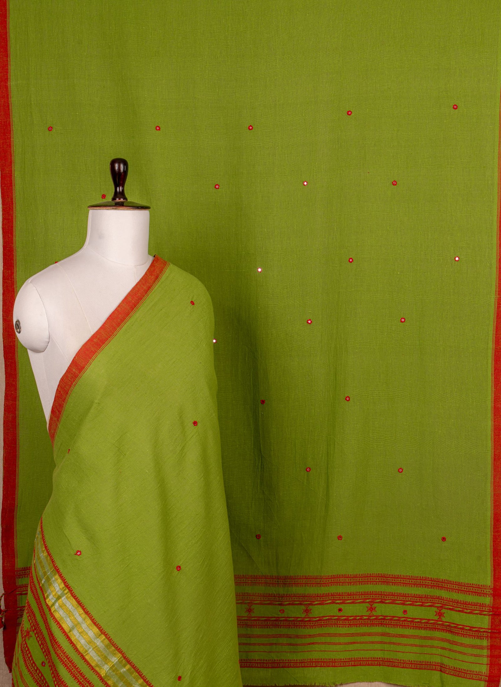 Parrot Green Kala Cotton Handwoven
