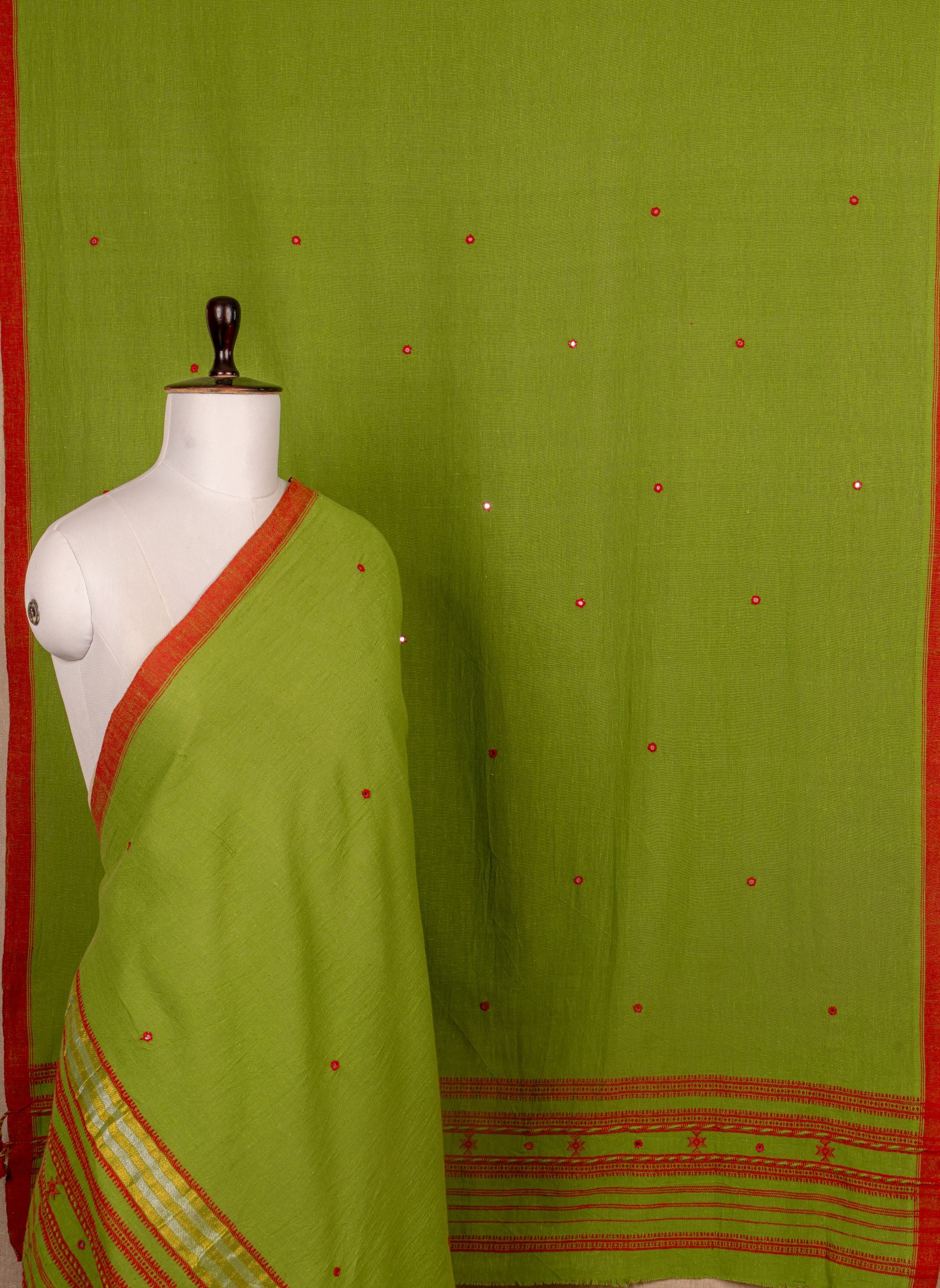 Parrot Green Kala Cotton Handwoven