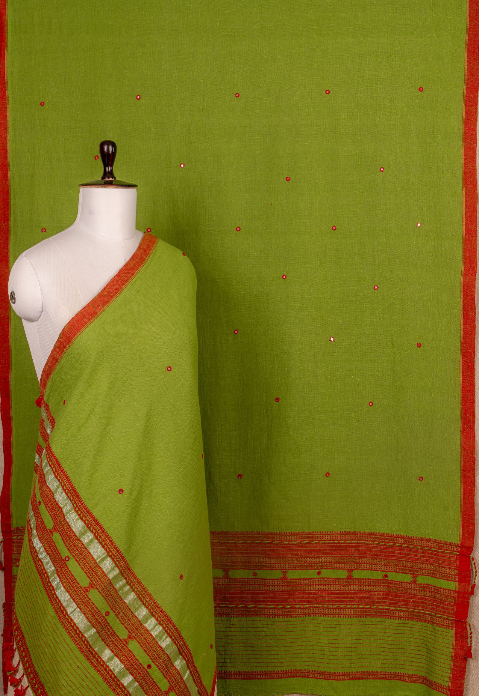 Parrot Green Kala Cotton Handwoven