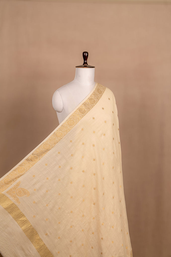 Beige Muga Silk Dupatta