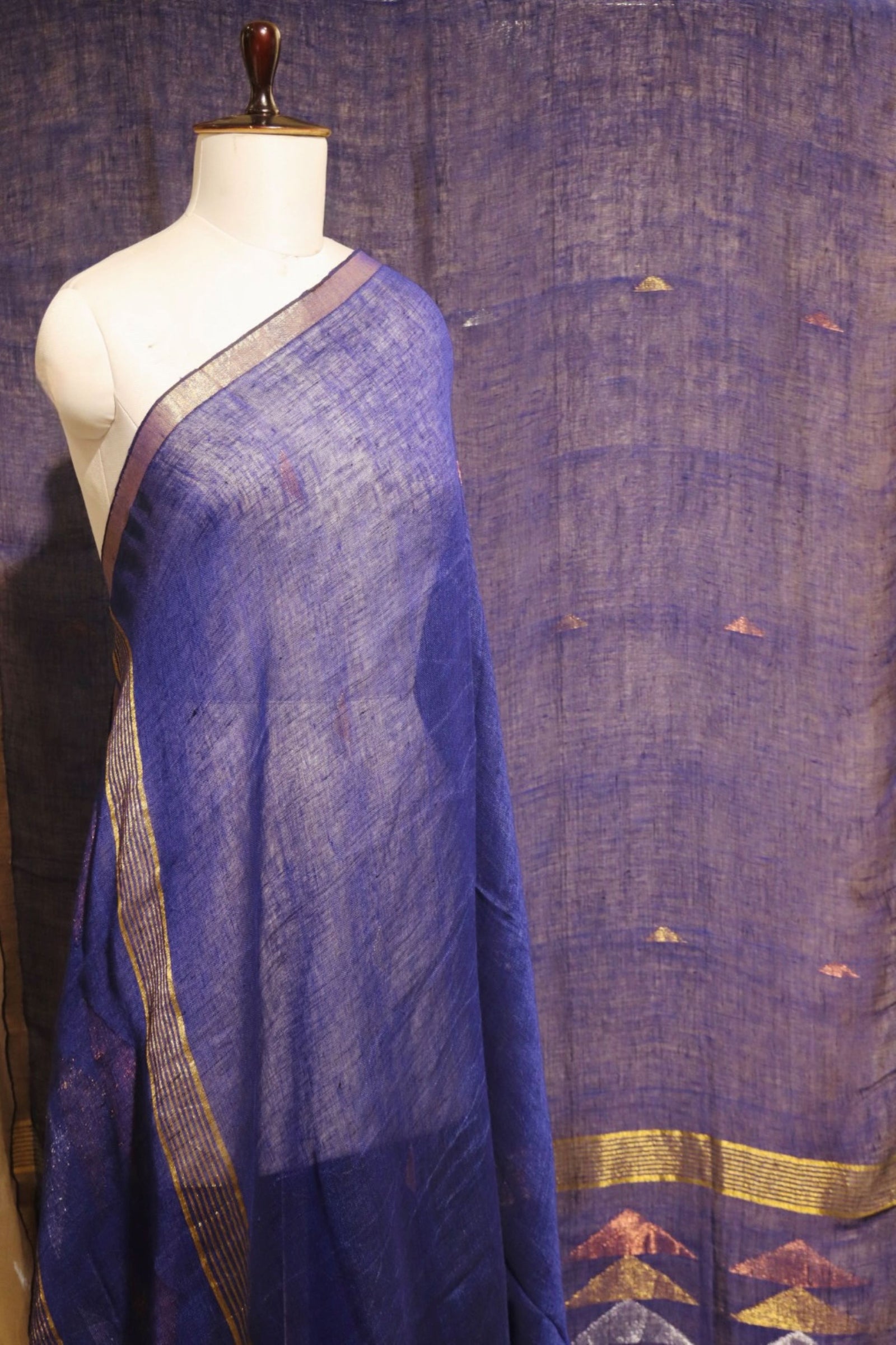 Royal Blue Pure Linen 2 Pcs.