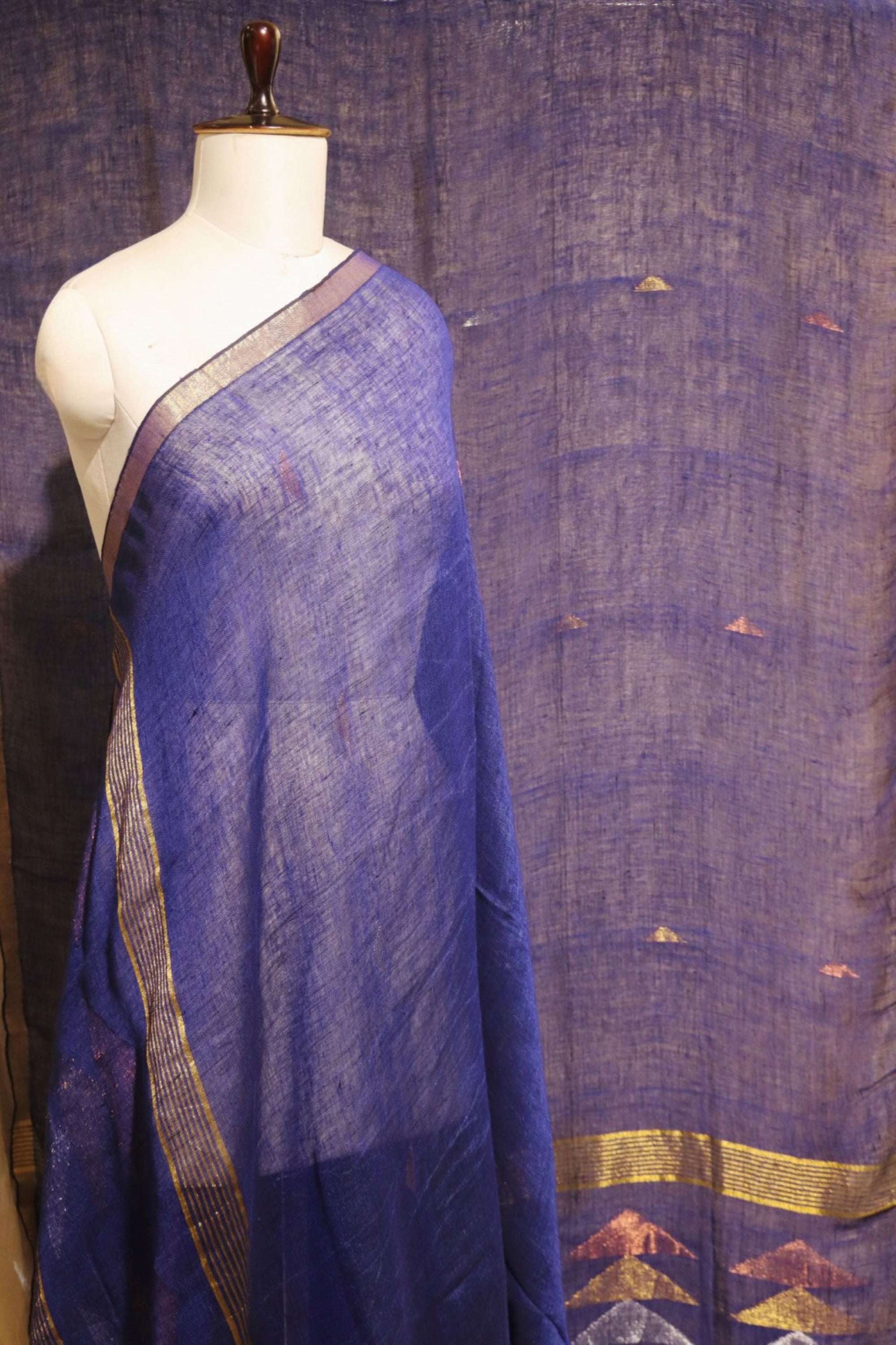 Royal Blue Pure Linen 2 Pcs.