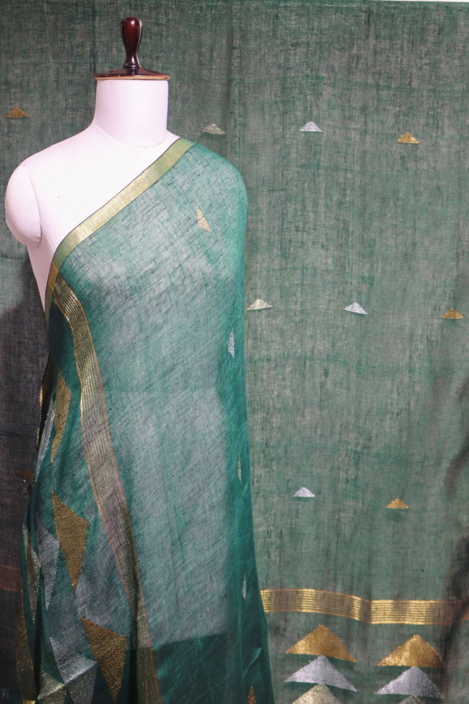 Bottle Green Pure Linen 2 Pcs
