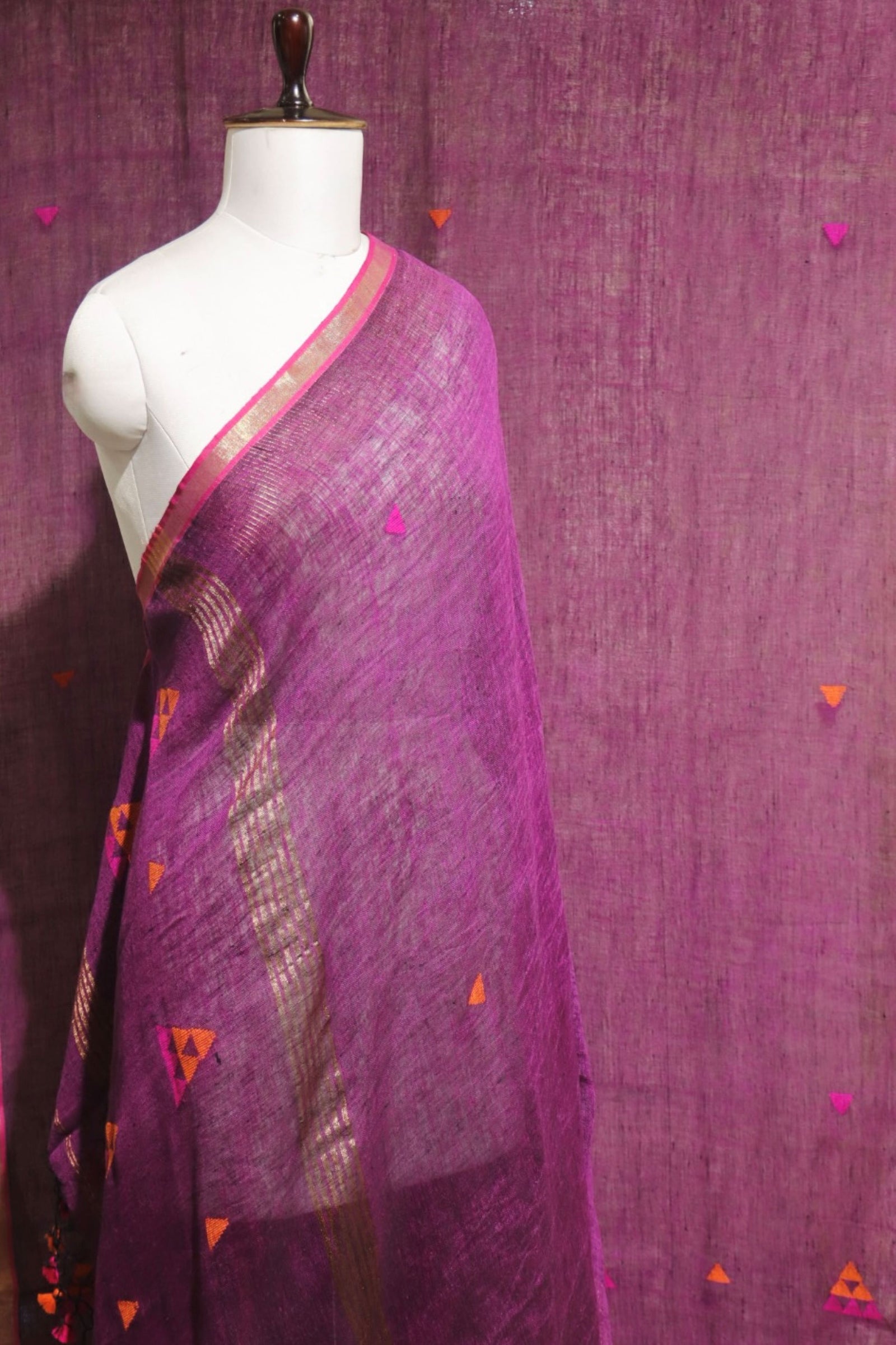 Magenta Pure Linen 2 Pcs