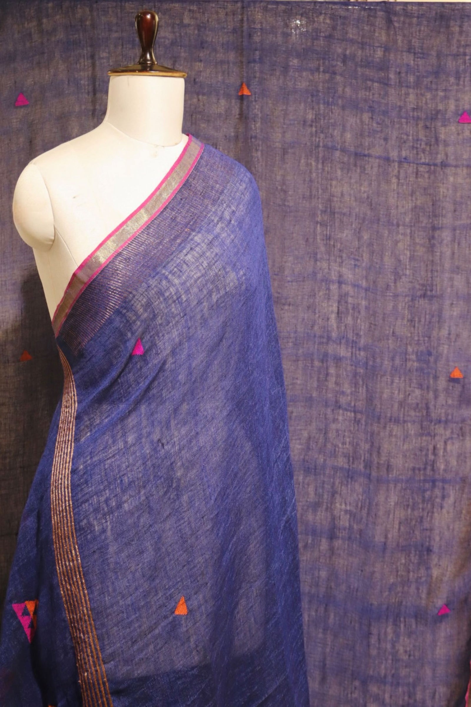 Royal Blue Pure Linen 2 Pcs.