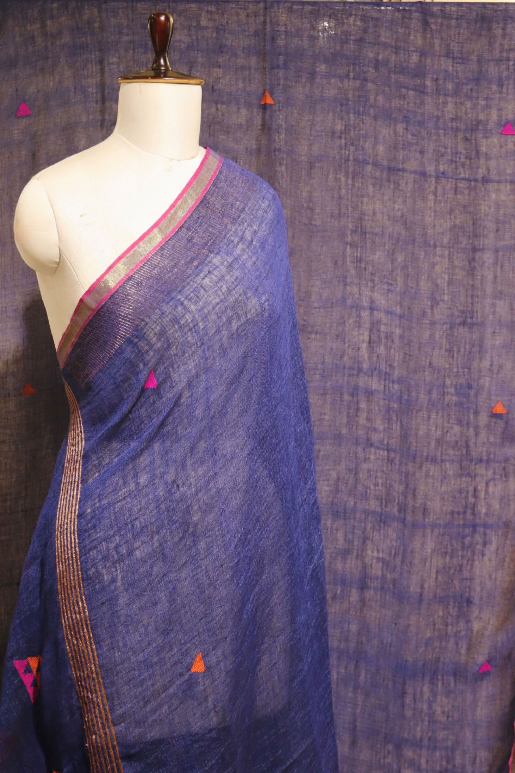 Royal Blue Pure Linen 2 Pcs.