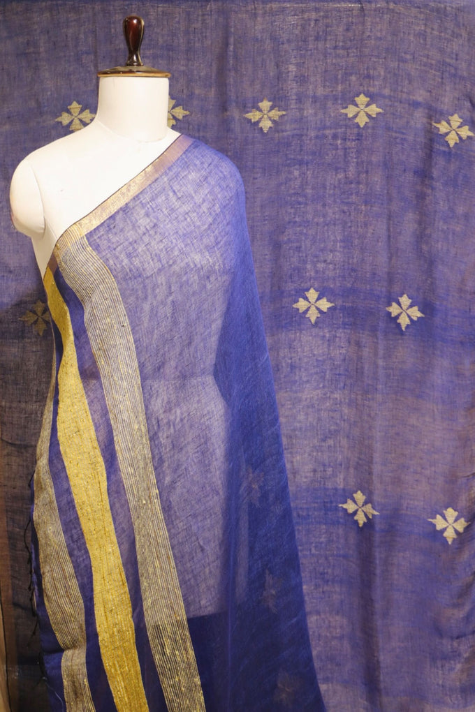 Royal Blue Pure Linen 2 Pcs.