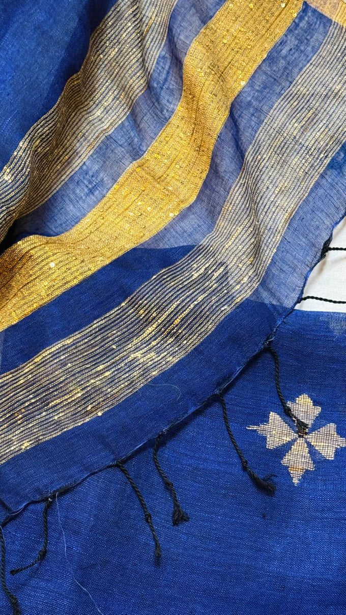 Royal Blue Pure Linen 2 Pcs.