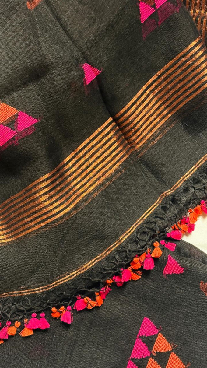 Black Pure Linen 2 Pcs.
