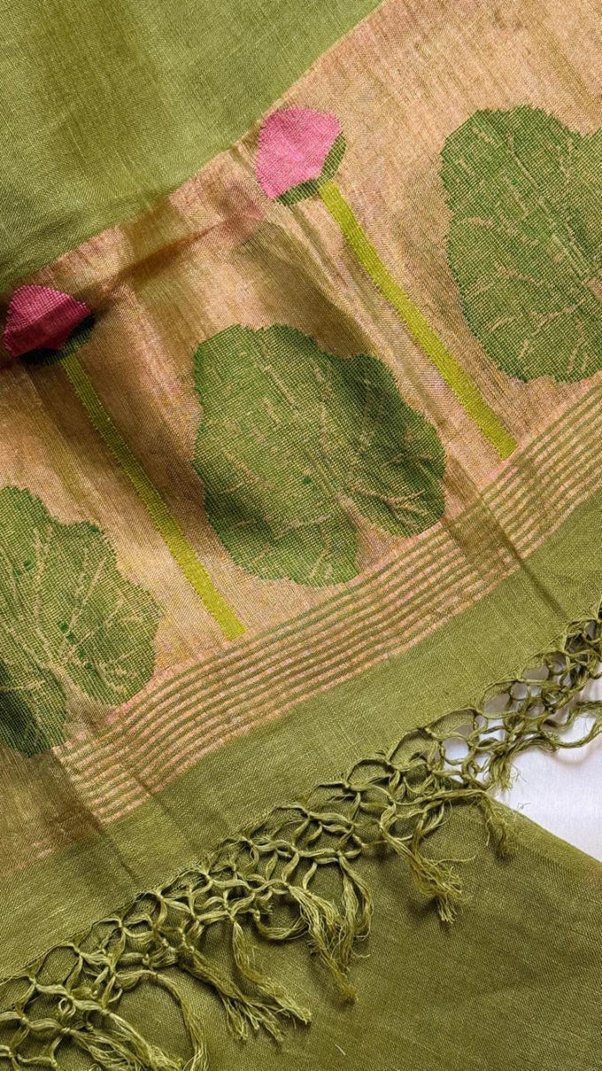 Olive Green Pure Linen 2 Pcs.