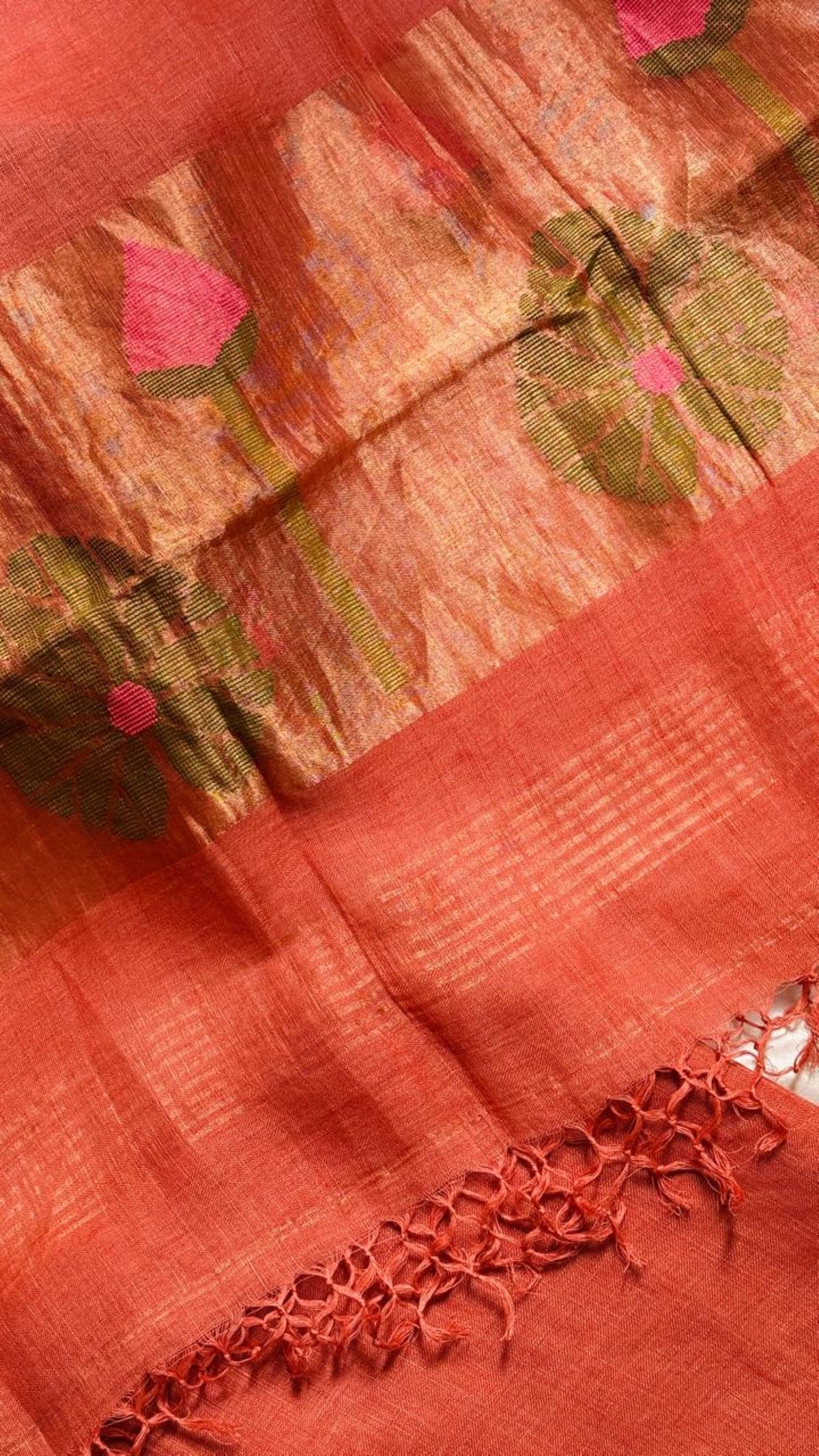 Dark Peach Pure Linen 2 Pcs.