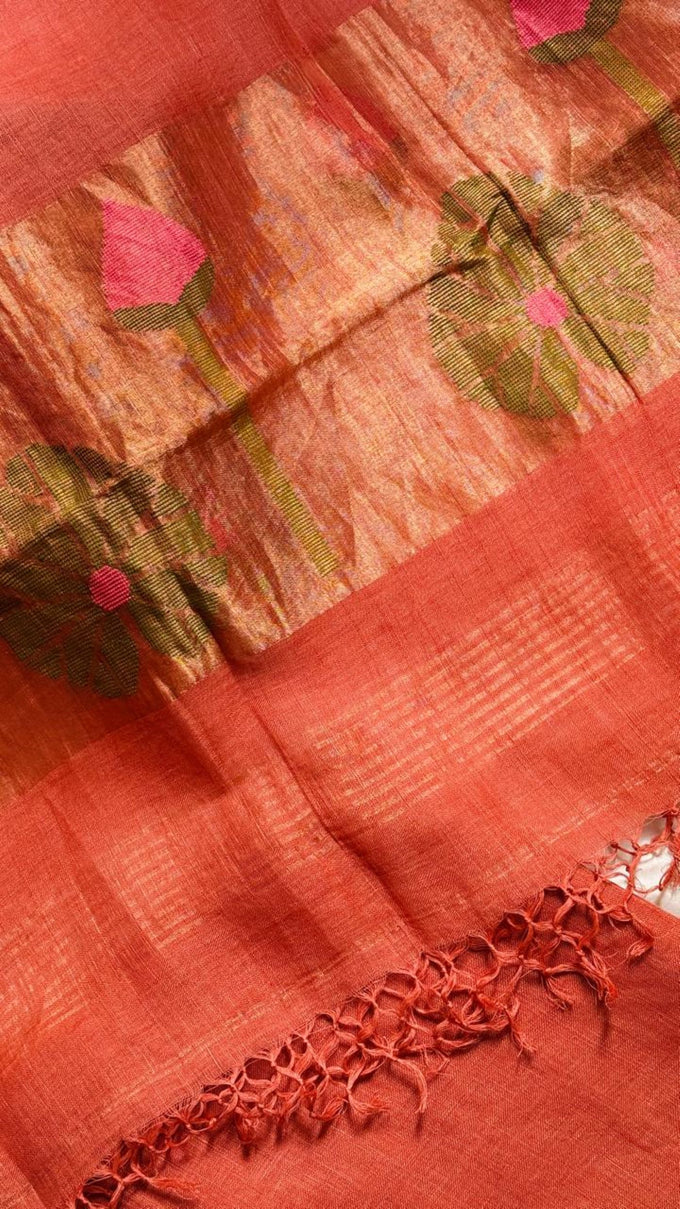 Dark Peach Pure Linen 2 Pcs.