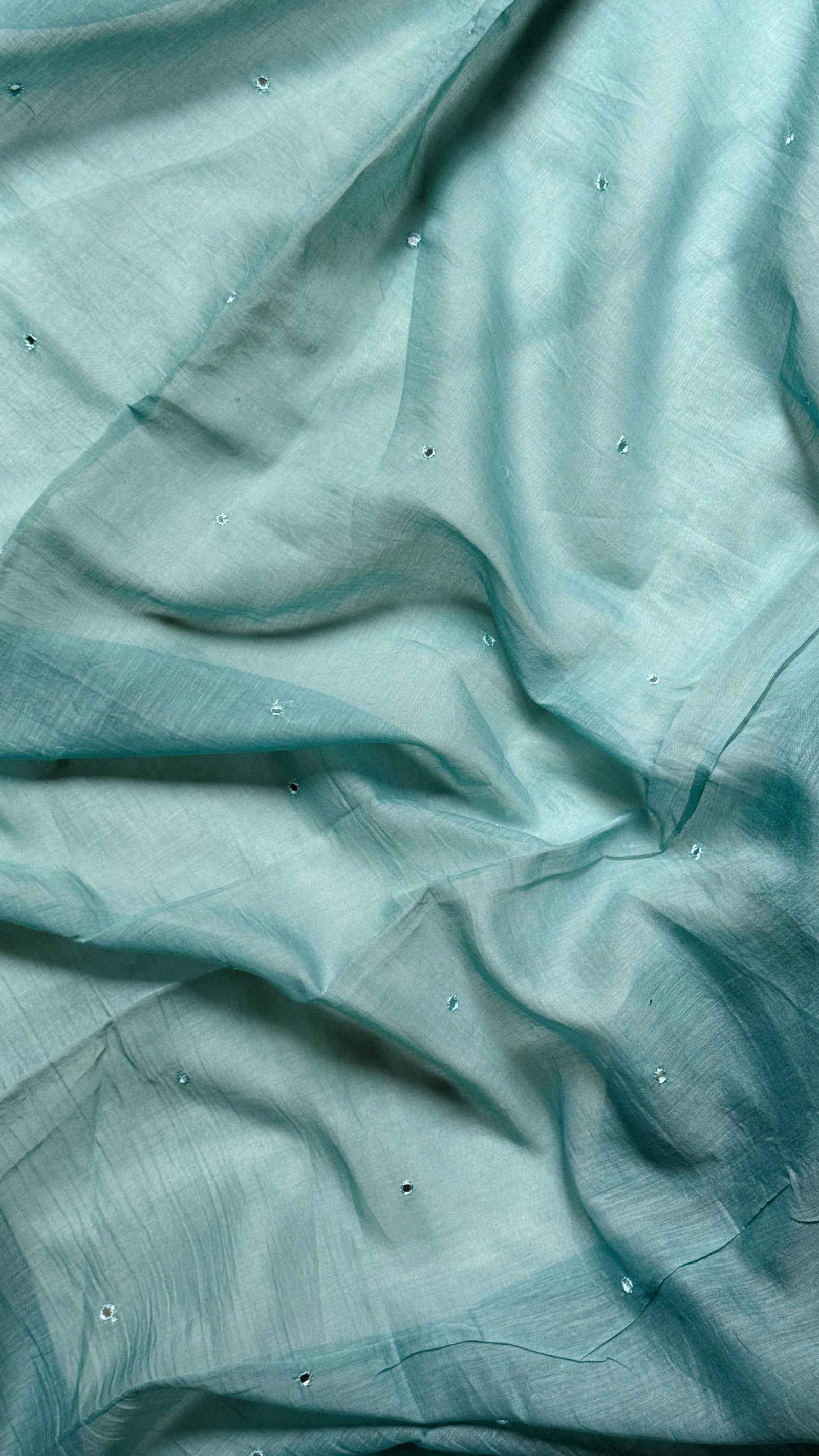 Pastal Sky Blue Mul Chanderi