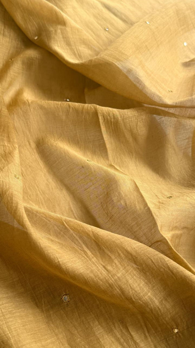 Ochre Yellow Mul Chanderi