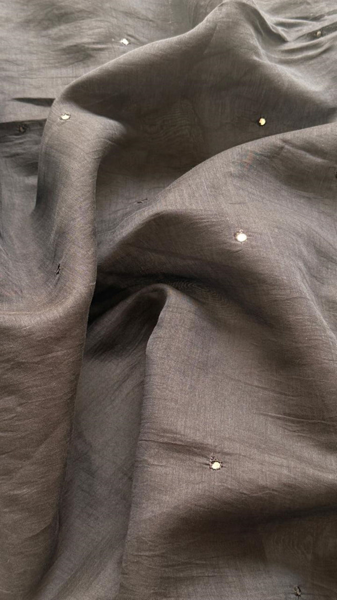 Navy Blue Mul Chanderi