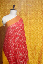Mustard Ikat Top & Red Ikat Dupatta