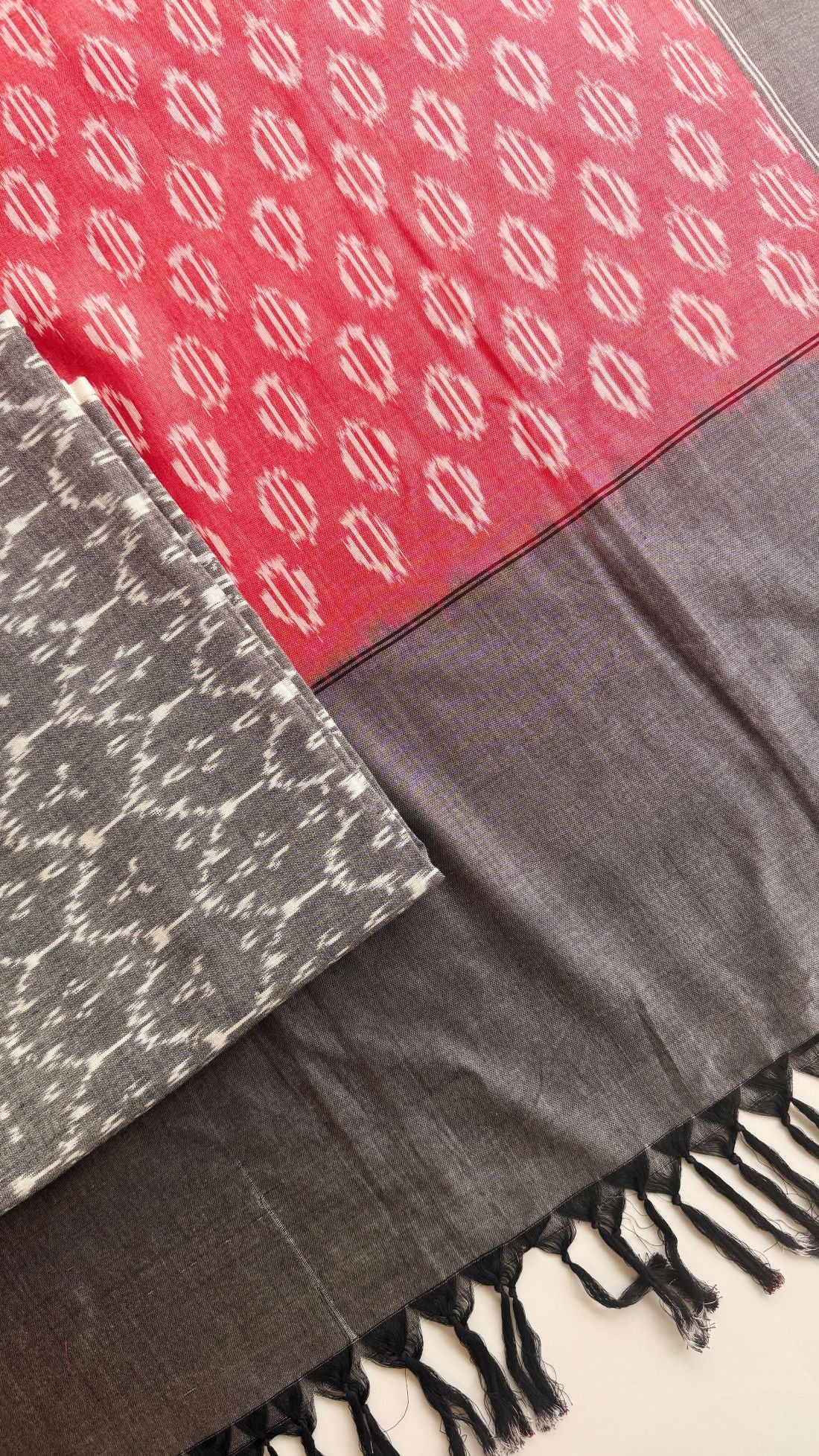 Gray Ikat Top & Dusty Rose Ikat Dupatta