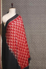 Gray Ikat Top & Maroon Ikat Dupatta